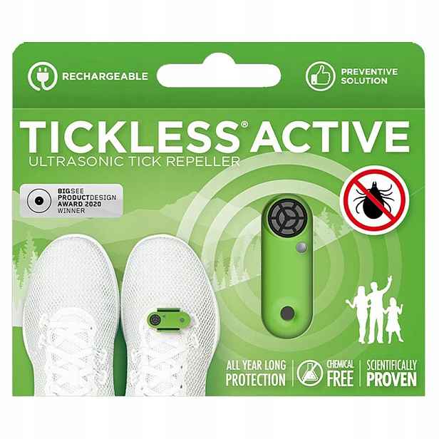 Odpuzovač hmyzu a klíšťat pro lidi Tickless Active Green