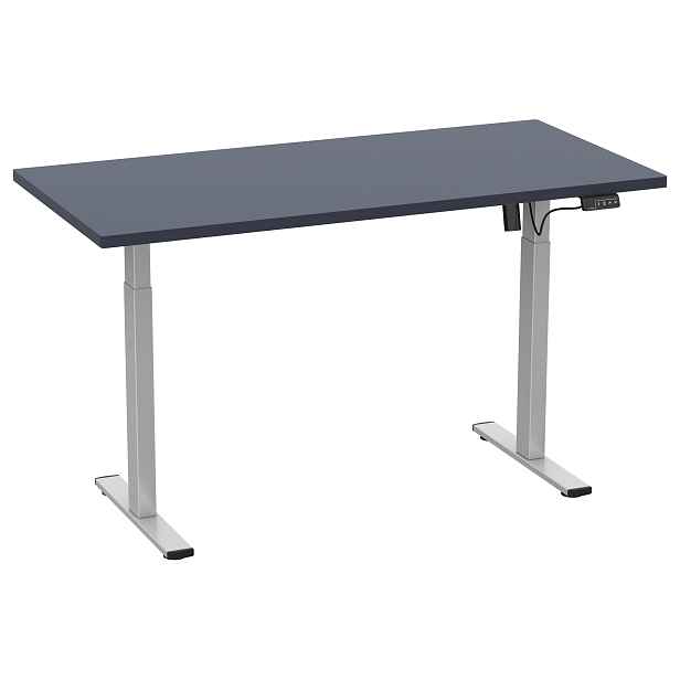 VCM Psací stůl »E-Lona«, plynule výškově nastavitelný. (antracitová/stříbrná, 140 x 80 cm)