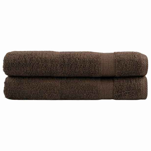 vidaXL Prémiové ručníky SOLUND 2 ks hnědé 100x200 cm 600 g/m²