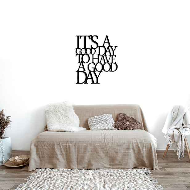 Wallity Nástěnná kovová dekorace Good Day černá