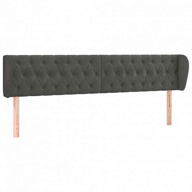 vidaXL Čelo postele typu ušák tmavě šedé 183x23x78/88 cm samet