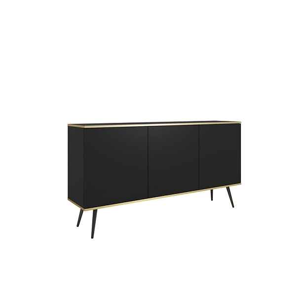 ArtPS Komoda BIJOU K-160 | černá/černé nohy