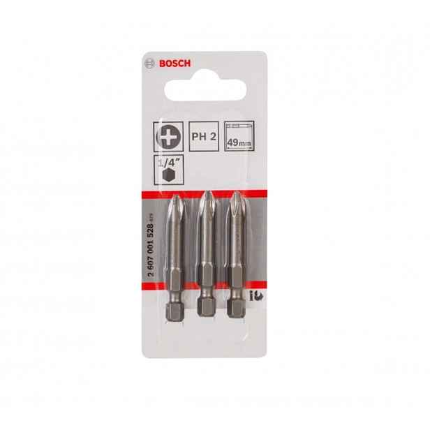 Bosch - Sada bitů PH2, délka 49 mm, 3 ks 2607001528