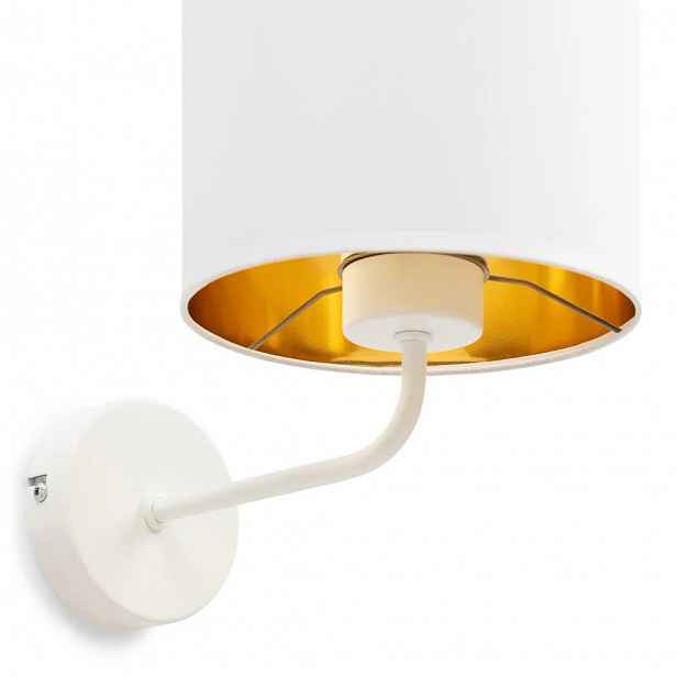 Nástěnná moderní lampa VESPILLO - bílá / zlatá