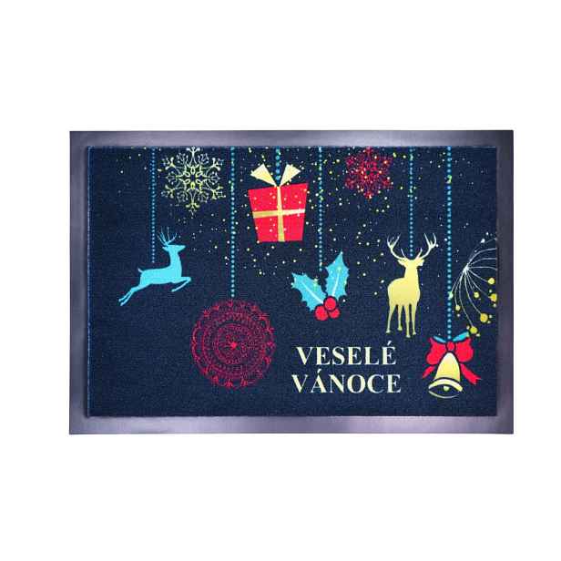 Rohožka vánoční Veselé Vánoce, 40x60, vícebarevná, Mercury Flooring