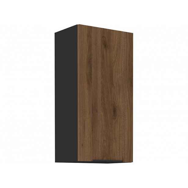 Vysoká horní skříňka TOVA - šířka 45 cm, ořech okapi / černá