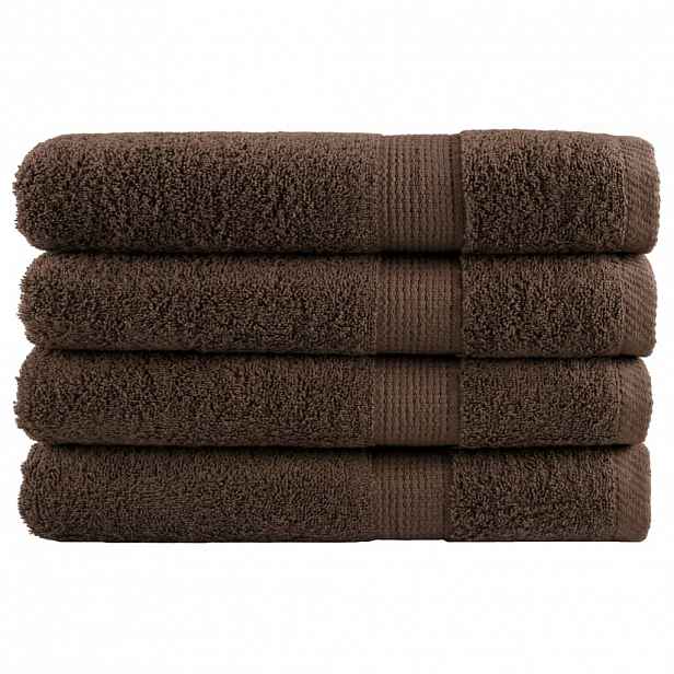 vidaXL Prémiové ručníky SOLUND 4 ks hnědé 100x200 cm 600 g/m²