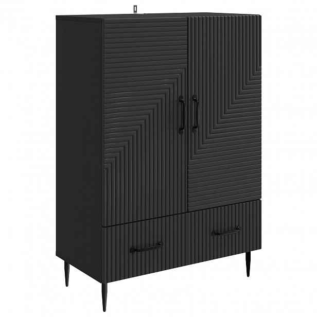 vidaXL Servírovací skříň Černá 66 x 34,5 x 95 cm Kompozitní dřevo