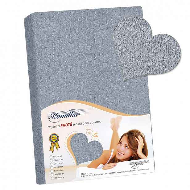 Bellatex Froté prostěradlo Kamilka tmavě šedá, 200 x 220 cm