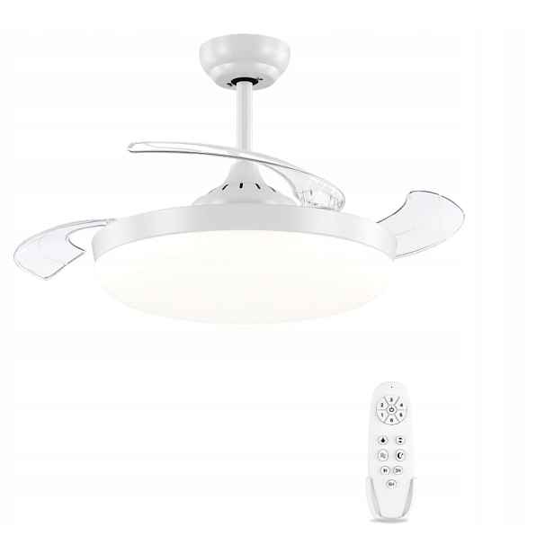 Autoday Vestavěný stropní ventilátor s nastavitelným Led osvětlením 36W
