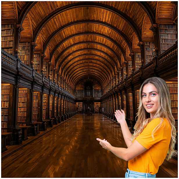 Fototapeta 3D Tunel Chodba Knihovna Knihy 196x260 TUN36W