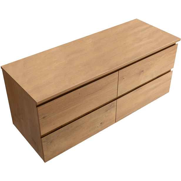 Koupelnová skříňka Carole - dub medový + deska pod umyvadlo Navira Slim - 18 mm - 120x49,8x46 cm