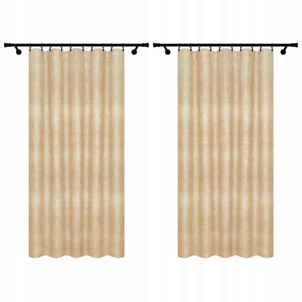 Okenní Záclony 140x230 CM Béžové Na Pásku Na Žabky Agrafky Komplet 2 Ks