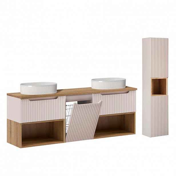 Petits-meubles KOUPELNOVÝ NÁBYTEK 160.4cm Riva 2er-Set Kašmír