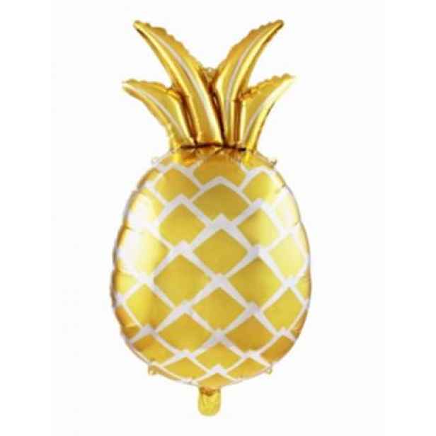 TORO BALÓNEK ANANAS 48X80CM FÓLIE 3 ZÁVĚSNÉ OTVORYZLATÁ