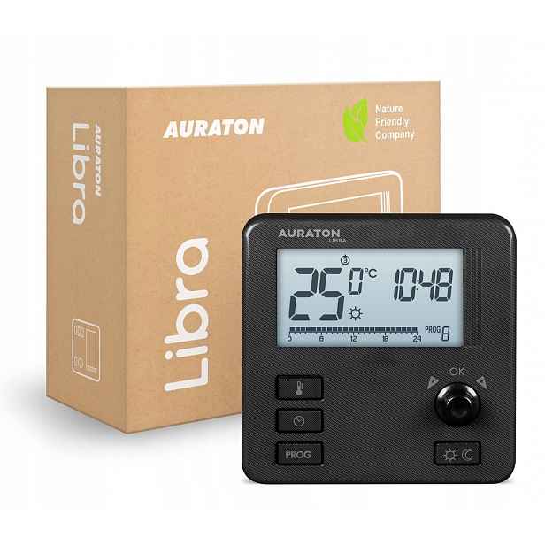 Auraton Libra Černý Týdenní Kabelový Regulátor Teploty Termostat