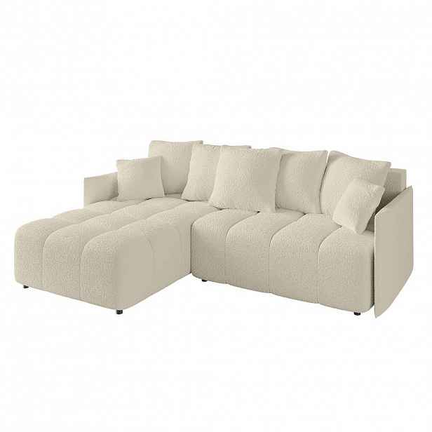 ALTDECOR ROHOVÁ SEDACÍ SOUPRAVA s otomanem vlevo LONLI-L 251x189x68 krémová buklé