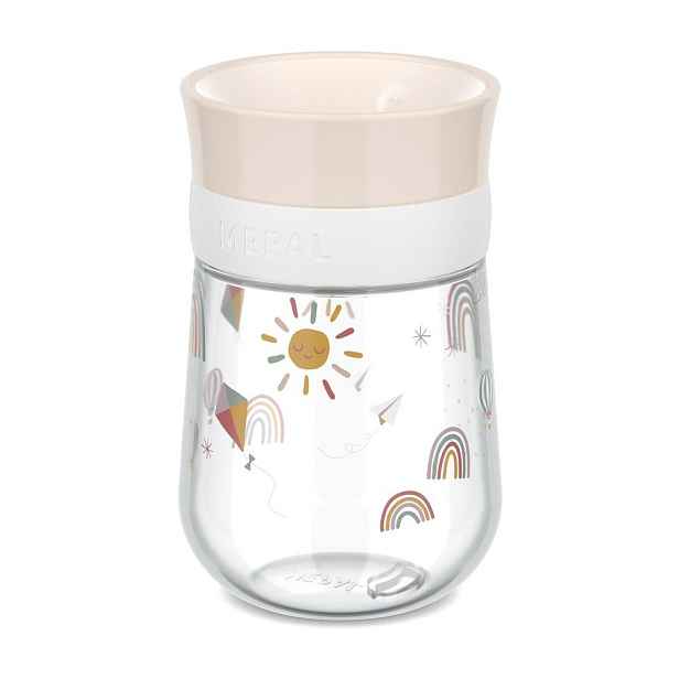 Béžový plastový dětský hrnek 300 ml Sunshine & Rainbow – Mepal