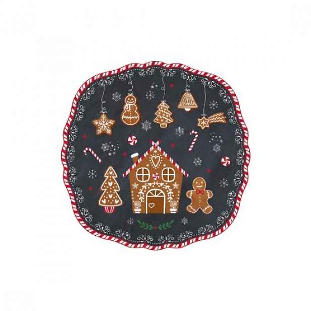 Dezertní talíř, porcelán, 20 cm, "GINGERBREAD" - Easy Life