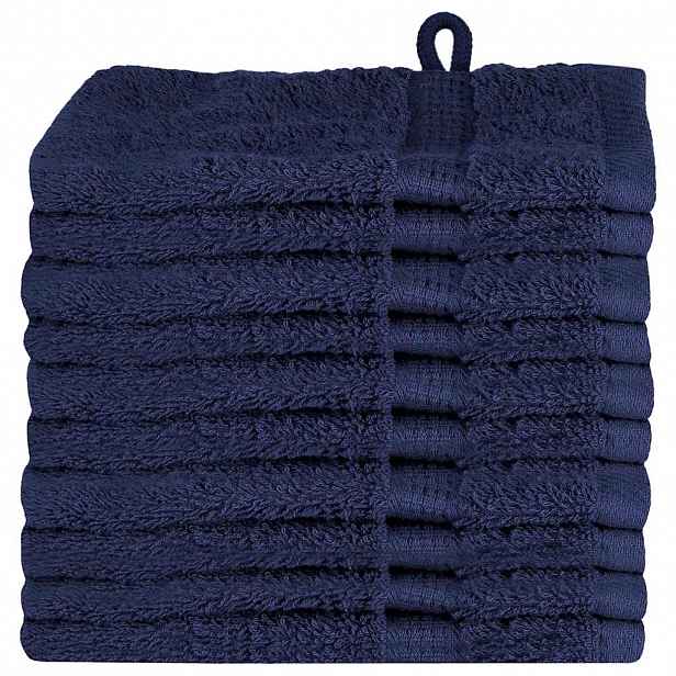 vidaXL Uterák pro hosty SOLUND 10 ks Námořnická modrá 15 x 21 cm