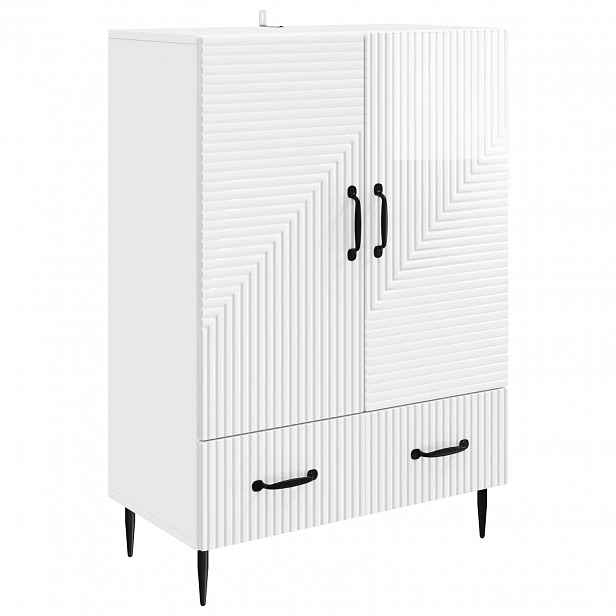 vidaXL Servírovací skříň Bílá s vysokým leskem 66 x 34,5 x 95 cm