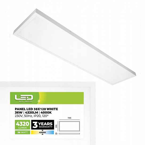 Led panel Stropní Svítidlo Stropní Svítidlo Nástěnný Čtverec 30x120 cm 4320lm 36W