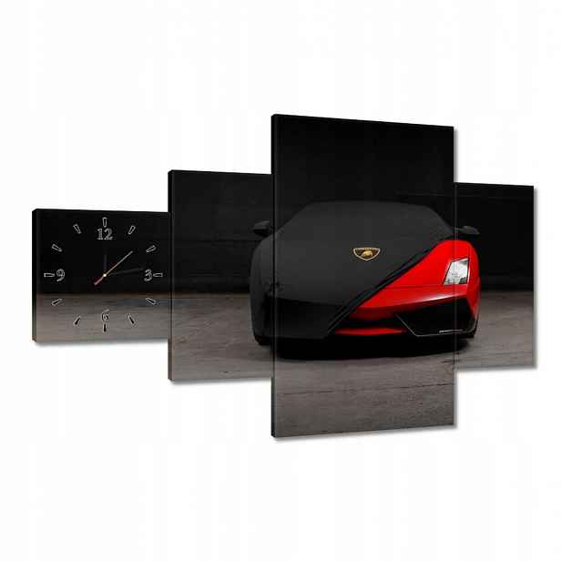 Nástěnné hodiny 130x80 Červené auto
