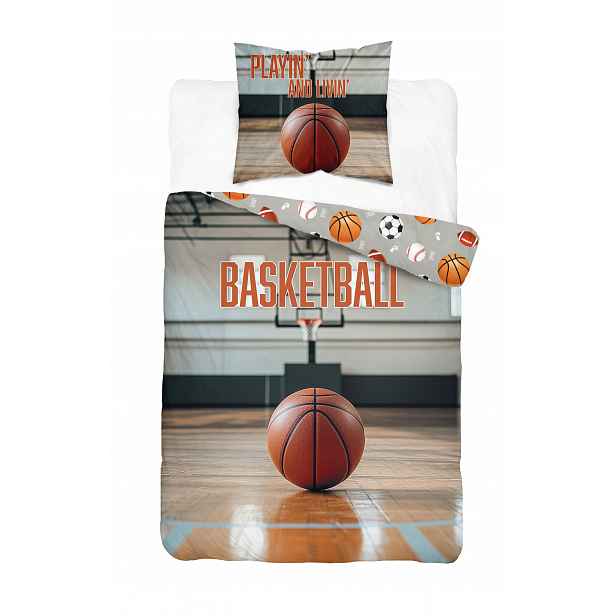 Povlečení bavlněné 160x200 míč, basketbal, chlapec, 2-dílný dárek