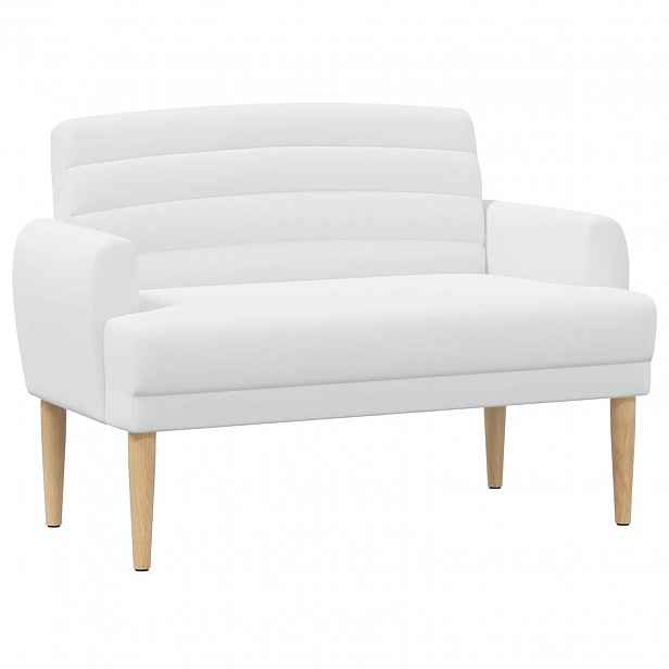 vidaXL Pohovka s knoflíkovým prošíváním Bílá 116 x 67 x 80 cm Textil