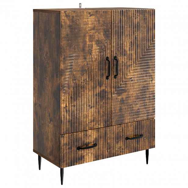 vidaXL Servírovací skříň se zásuvkou Kouřový dub 66 x 34,5 x 95 cm