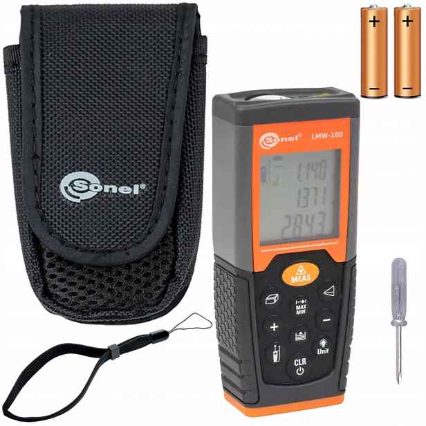 Sonel LMW-100 Laserový dálkoměr s podsvícením, dosah až 100 m, IP54