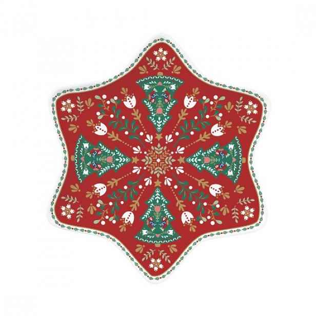 Talíř ve tvaru hvězdy, porcelán, 22,5 x 22,5 cm, "Christmas Folk" - Ea