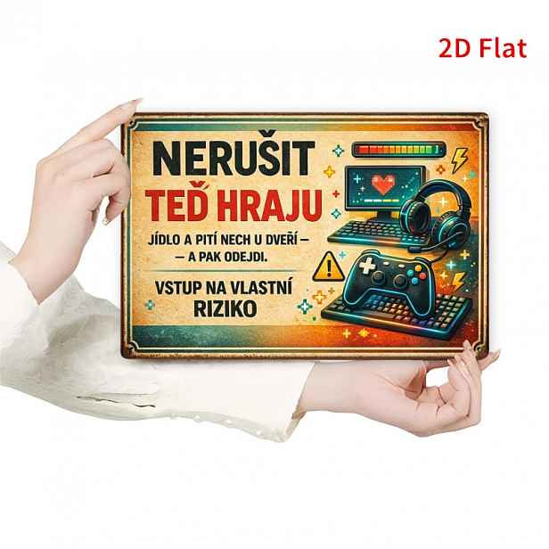 TEMU 2D plochá - 2D , 1 ks [2Dfalt] Cestovní tabulka do - "Ne rušte, když hrajete" Černohorský zábavný design, Vhodné pro herní pro teenagery, Umění
