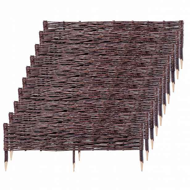 Zahradní Palisáda 100x20cm Proutěný Plot 10 Ks