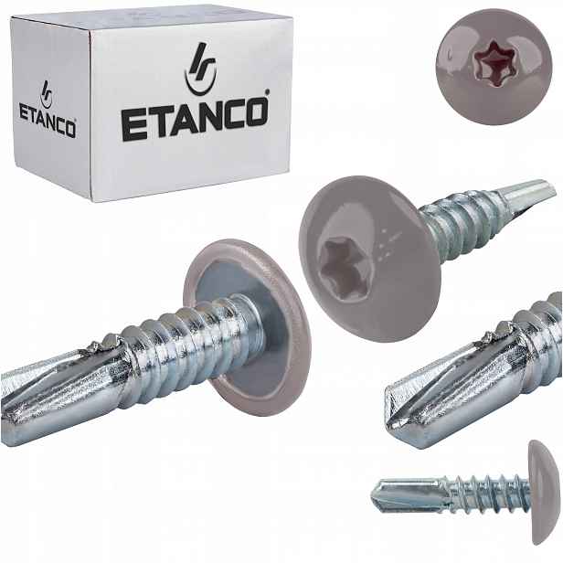 Šrouby do kovu Torx 5 mm 5,5 x 19 mm Ral 9007 500 ks Etanco GT5 Ph