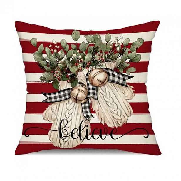 Vánoční povlak na polštář BELIEVE 45x45 cm, červený
