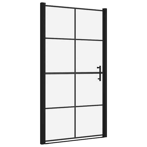 vidaXL Sprchové dveře tvrzené sklo 100 x 178 cm černé