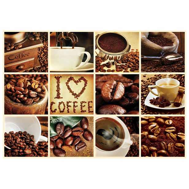 Fototapeta Káva Aromatické ráno zrno koláž 350x250 bílá lepidlo