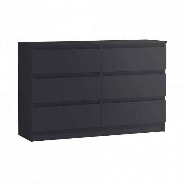 Home Collective KOMODA se 6 zásuvkami, šířka 120 cm, v antracitové barvě