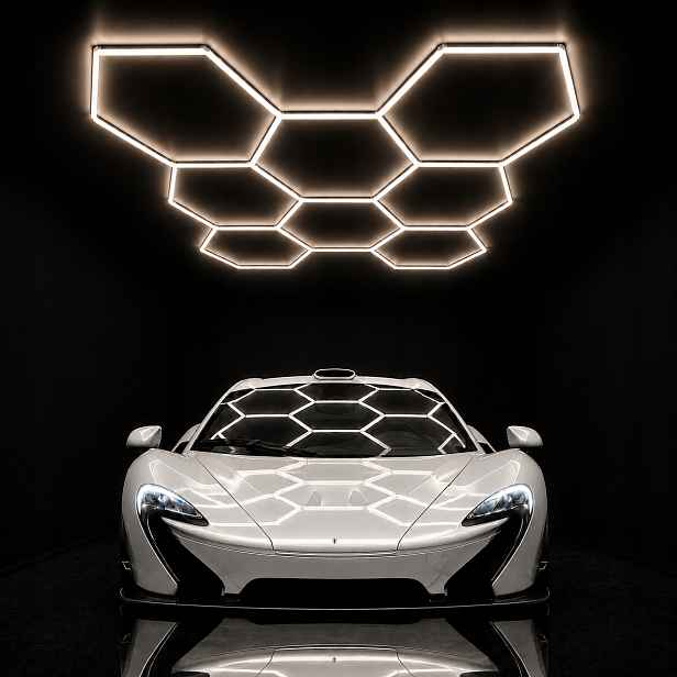 Lampa HEX8 Led panel 245W bílé Led osvětlení do garáže 4000K