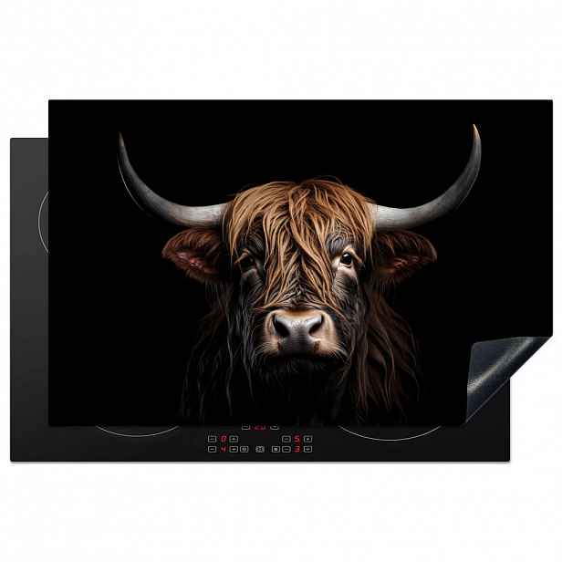 MuchoWow KRYT NA INDUKČNÍ DESKU Skotský horal - Portrét - Černá - Zvíře 81.2x52 cm