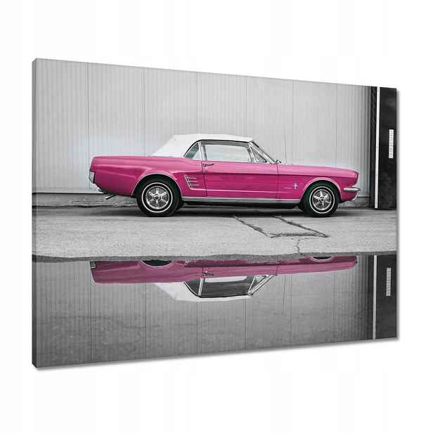 Obrazy 80x60 Růžový Ford Mustang Usa