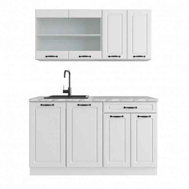 Vicco JEDNOTKOVÁ KUCHYNĚ R-Line Bílý venkovský dům 140 cm , PD Mramor