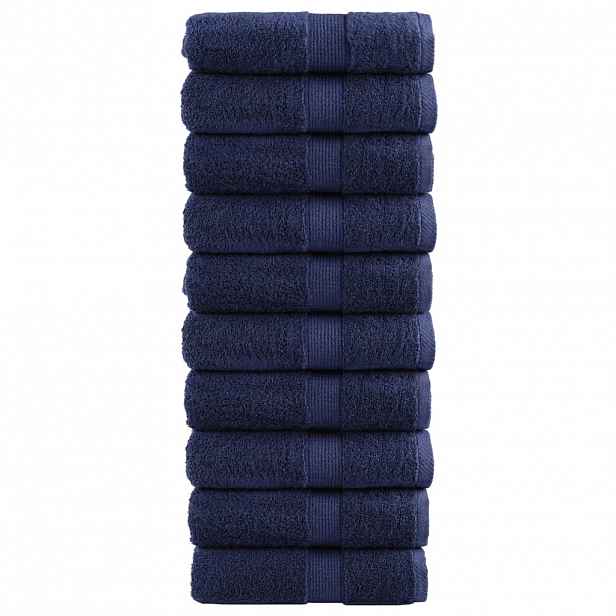 vidaXL Prémiové mycí utěrky SOLUND 10 ks tmavě modré 30x30 cm 600 g/m²