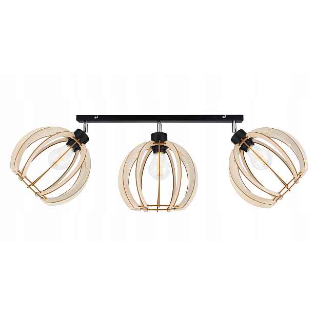Lampa stropní svítidlo pohyblivý stropní lustr Kula Dřevo