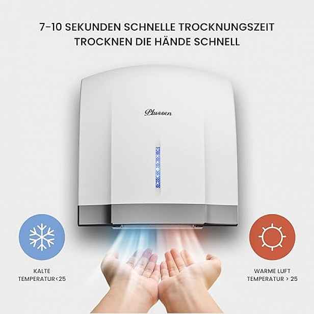Automatický elektrický vysoušeč rukou pro montáž na stěnu – Plussen