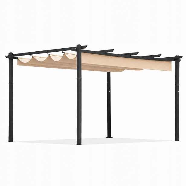 MultiGarden DN-FG-632 Zahradní pergola s ocelovou konstrukcí 3x4 m, béžová