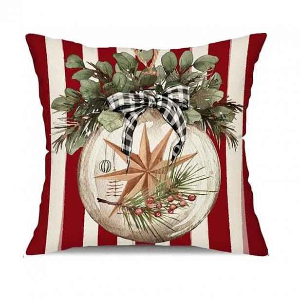 Vánoční povlak na polštář CHRISTMAS BALL 45x45 cm, červený