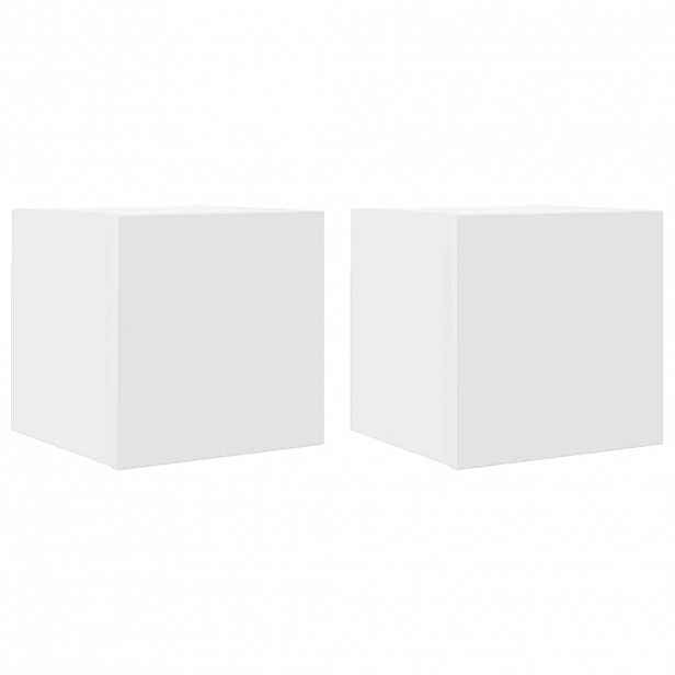 vidaXL Nástěnné TV skříňky 2 ks bílé 30,5x30x30 cm