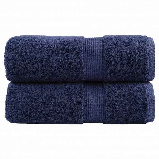 vidaXL Prémiové ručníky pro hosty SOLUND 2 ks tmavě modré 30x50 cm 600 g/m²